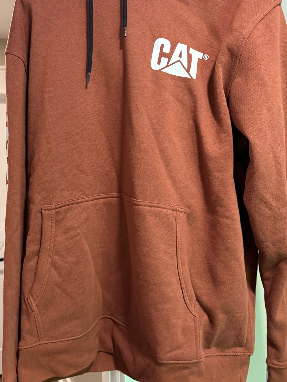 Caterpillar Rust Pullover Hoodie with White Logo